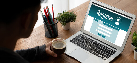 Wall Mural - online registration form for modish form filling on the internet website