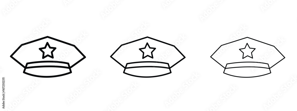Capd Cop Sign Police cap icon in outline stroke style symbol. Stock Vector | Adobe Stock