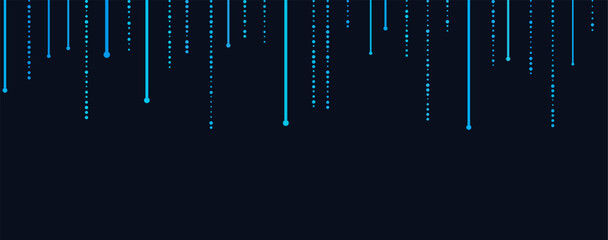 Futuristic digital lines on dark background with blue dots.
