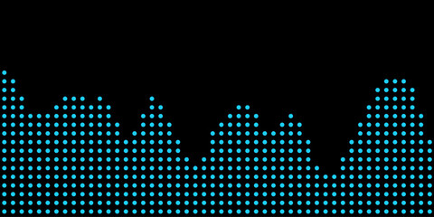 Dynamic vector tech background with blue dot pattern on black.