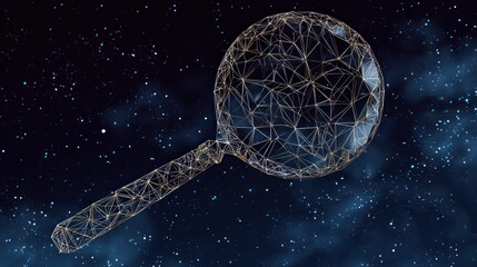 Abstract magnifying glass in space