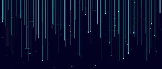 Futuristic digital vector tech background with vertical lines and dots.