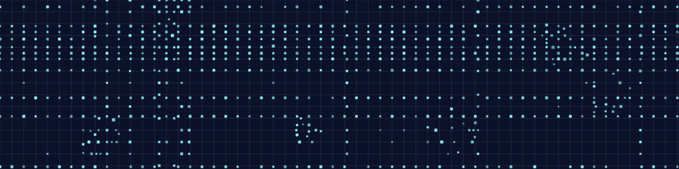 Futuristic digital tech background with grid and dots pattern.
