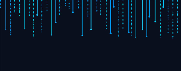 Futuristic digital vector tech background with blue lines and dots on dark theme.