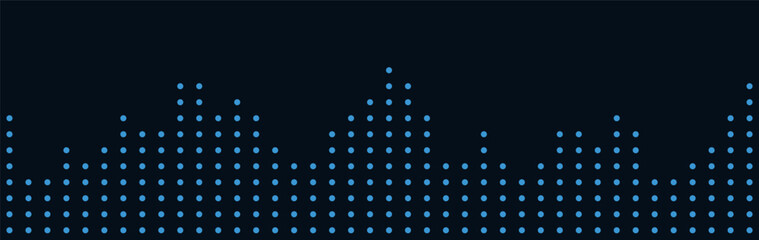 Dynamic vector tech background with blue dots on dark canvas.