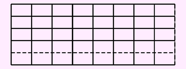 Geometric grid with dashed line on light background.