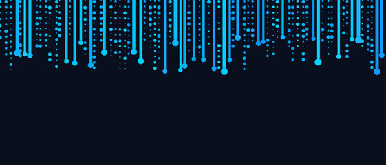 Dynamic blue abstract technology background with vertical lines and dots.