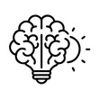 © Saedul - Creative Idea Concept Brain and Lightbulb Combination Icon Bold Outline