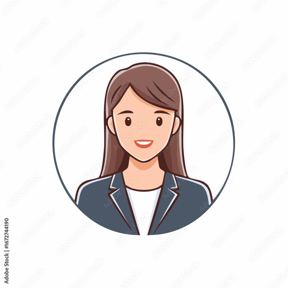 User profile avatar icon in flat minimalist style, symbol for account ...