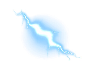  Vibrant blue lightning bolt striking with powerful electrical energy