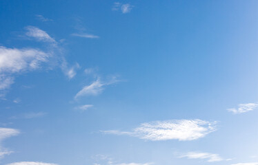 Wall Mural - the sky is clear and bright and the clouds are scattered throughout the sky. blue sky with white clo