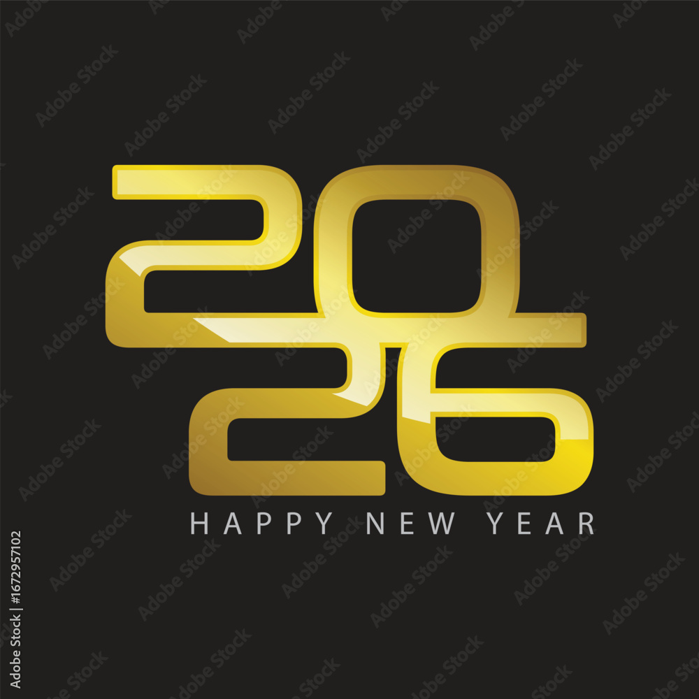2026 Number Design Template 2026 New Year Logo Text Design Stock