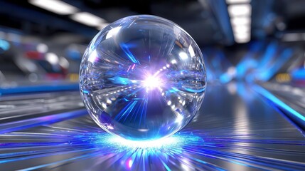 Sticker - crystal ball technology, future vision, innovation concept