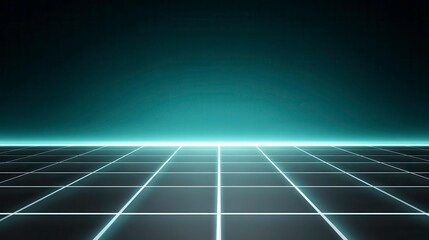 Sticker - neon grid background, futuristic tech, sci-fi design