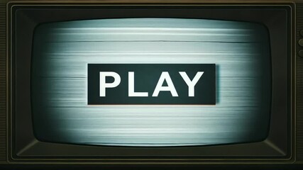 Vintage retro style video screen play button