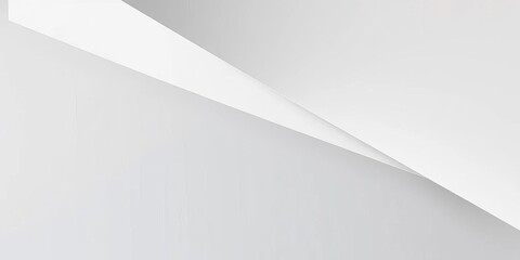 Wall Mural - Elegant gray and white geometric banner, abstract gradient texture, minimal horizontal design,  poster,  marketing