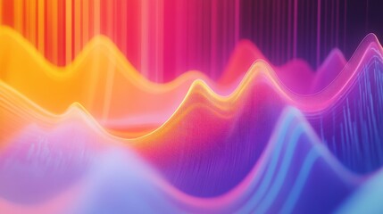 Wall Mural - a vibrant digital soundwave illustration. the colorful waves evoke emotions and creativity. this art