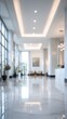 © Pixelzone - Stunning photo of blurred hotel or office building lobby blur background interior view toward reception hall modern luxury white room space with blurry corridor and building.