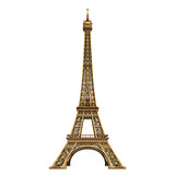 Golden Eiffel Tower on Black Background