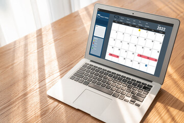 Wall Mural - calendar on computer software application for modish schedule planning for personal organizer and on