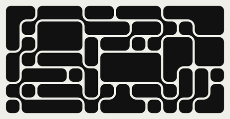 Wall Mural - abstract composition of bold rounded rectangle connected to each other. liquid shapes in a seamless 