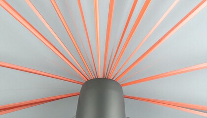 Wall Mural - A pulsating red laser beam moves vertically across the frame, casting a faint, heat-induced shimmer. The dark, blurred backdrop adds depth, while the spacious right side is left open for graphics. The