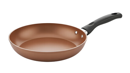 Copper frying pan nonstick skillet with ergonomic handle for cooking food in kitchen cookware utensils 10 inch on transparent background