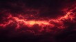 © Yuka - Fiery red lightning bolts across dark storm clouds