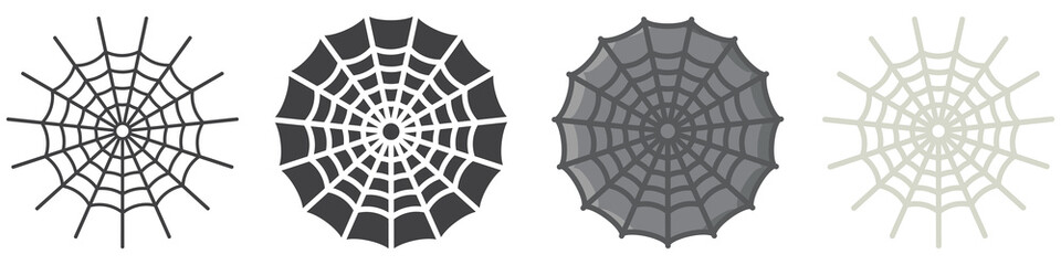 Spider web icon collection, halloween and scary, cobweb sign vector set graphics, a linear pattern on a white background