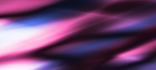 Wall Mural - Dark blue digital abstract background with ultraviolet neon glow, blurry light lines, waves