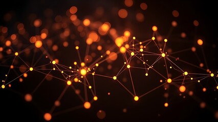 An abstract network of glowing nodes and connections, creating a futuristic visual effect.