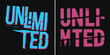 © Vectyx - Unlimited bold typography glitch effect graphic vector, modern abstract distorted lettering for t shirt design and streetwear fashion