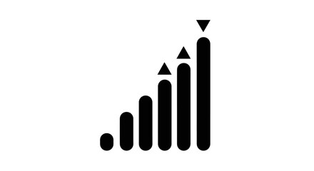 Black Signal Strength Indicator with Up and Down Arrows.