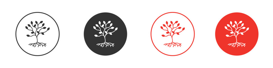 Tree with roots and leaves icon symbol for your website design, logo, app, UI.