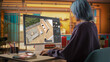 © Gorodenkoff - Creative Female Working, Using Computer Software to Choose, Move and Manipulate 3D Furniture in a Cozy Home Project. Student Making an Architecture College Assignment for Interior Design Course