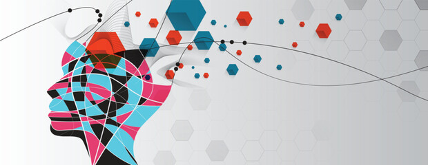 Abstract network and artificial intelligence background