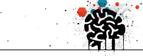 Abstract network and artificial intelligence background