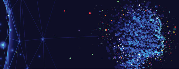 Abstract network and artificial intelligence background