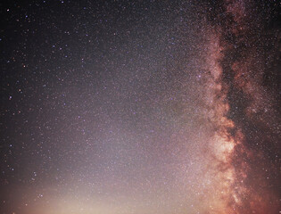 Wall Mural - Beautiful bright Milky Way galaxy on the sttary sky.  Night sky astronomical background. 
