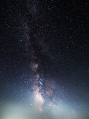 Wall Mural - Beautiful bright Milky Way galaxy on the starry sky.  Night sky astronomical background. 