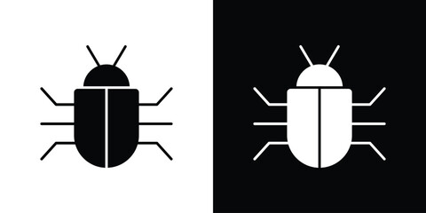 Bug icon. The black silhouette vector