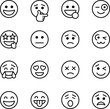© Merajul - Flat vector illustration, emoji icons, facial expressions, smiley face, happy icon, sad emoji, wink face, love symbol, playful design, emotion graphic