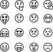 © Merajul - Flat vector illustration, emoji icons, facial expressions, smiley face, happy icon, sad emoji, love symbol, wink face, playful design, emotion graphic