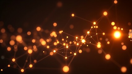 An abstract network of glowing nodes and connections, creating a futuristic visual effect.
