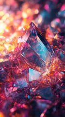 Wall Mural - Abstract background with crystals and gemstone texture, bright colors and sparkle, useful for cover design and creative projects.