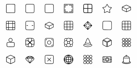Versatile hand drawn interface icons for modern app design and development projects, clean and simple style