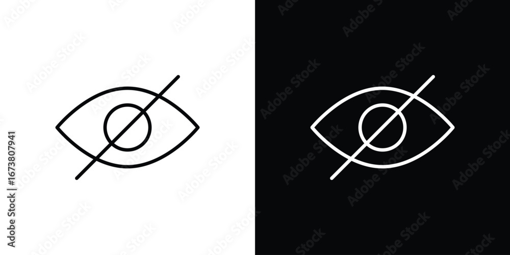Line Hide Icon Hide icon Clip Art design. Line icons Stock Vector | Adobe Stock