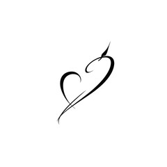 Wall Mural - Sparkling Heart Abstract Design with Transparent Background