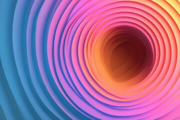 Wall Mural - Abstract colorful spiral pattern with layered waves in vibrant hues of pink, orange, and blue, creating a mesmerizing visual depth and dynamic flow