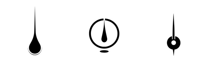 Wall Mural - Minimalist black-and-white vector illustrations featuring simple silhouettes of droplets and gauges